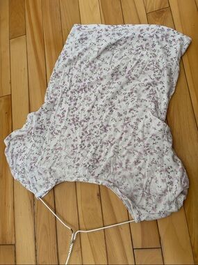 Floral Scoop Neck Women's Top in white